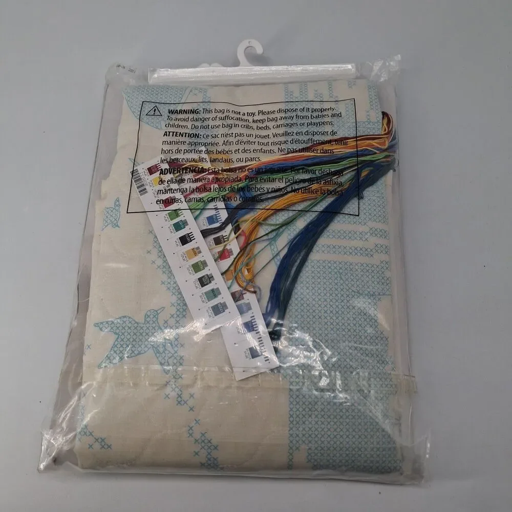 Dimensions Stamped Cross Stitch Quilt Kit At the Beach by Susan Winget 43